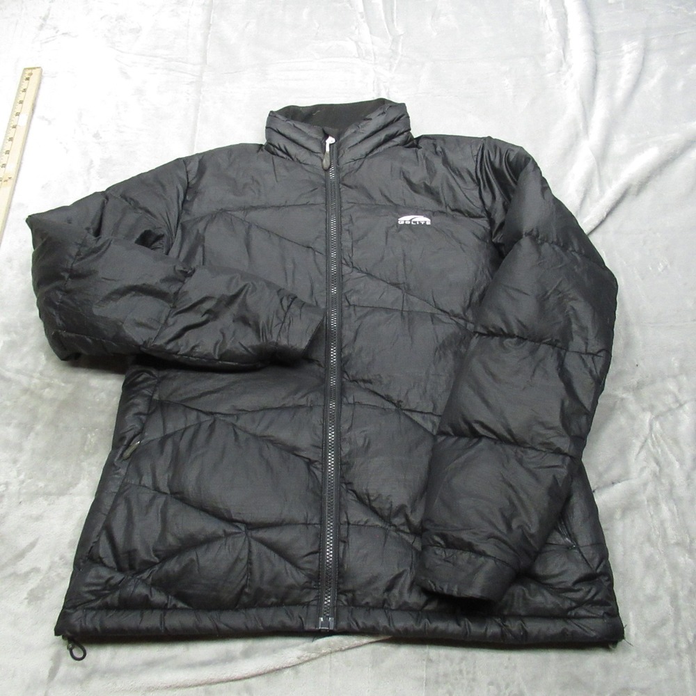 Go‎ Lite Down Jacket Womens Medium Black Puffer Full Zip Light Winter Snow Ski